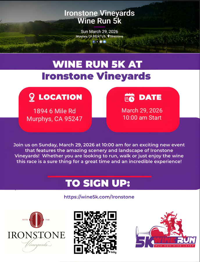 Wine5k 2026 at Ironstone Vineyards.