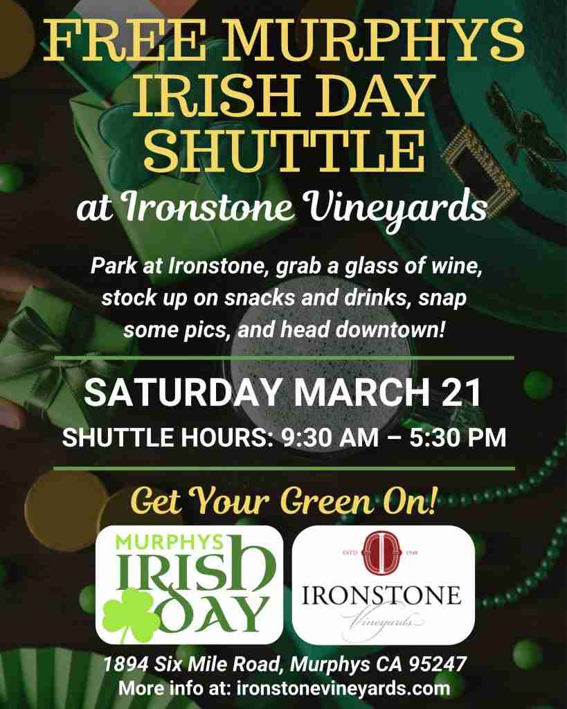 Free shuttle from Ironstone to Downtown Murphys